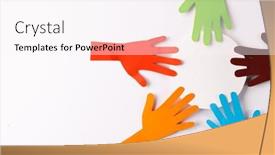  Presentation with humanitarian aid - Theme consisting of paper-cut-out-of-multi background and a pink colored foreground