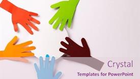  Presentation with humanitarian aid - PPT theme consisting of paper-cut-out-of-multi background and a lemonade colored foreground