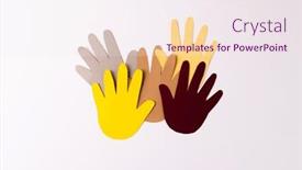  Presentation with humanitarian aid - Presentation design consisting of paper-cut-out-of-multi background and a sky blue colored foreground