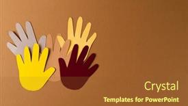  Presentation with humanitarian aid - Slide set with paper-cut-out-of-multi background and a tawny brown colored foreground