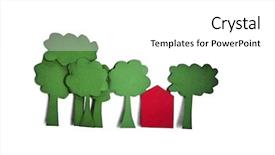  Presentation with residential - Cool new presentation with paper cut outs of trees with a residential house over white background backdrop and a white colored foreground