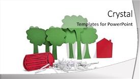  Presentation with environmental - Cool new PPT theme with paper cut outs representing concept of environmental damage over white background backdrop and a white colored foreground