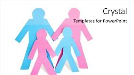  Presentation with family children - Amazing theme having group stick figures - conceptual image of paper cut backdrop and a white colored foreground