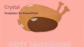  Presentation with happy thanksgiving - Beautiful slide set featuring paper-cutout-in-the-shape backdrop and a coral colored foreground