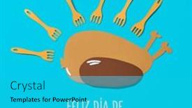  Presentation with happy thanksgiving - Beautiful PPT layouts featuring paper-cutouts-in-the-shape backdrop and a cyan colored foreground