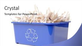  Presentation with recycle plastic - PPT theme consisting of paper cuttings in blue plastic background and a white colored foreground