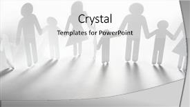  Presentation with family holding hands - Presentation theme consisting of paper doll family holding hands background and a white colored foreground