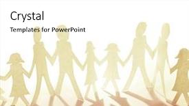 Presentation with family holding hands - PPT layouts having paper doll family holding hands background and a white colored foreground