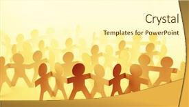  Presentation with doll paper - Slide set enhanced with paper doll people holding hands background and a cream colored foreground