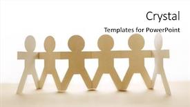  Presentation with doll paper - Cool new presentation with paper doll people holding hands backdrop and a white colored foreground