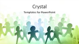  Presentation with doll paper - Beautiful PPT layouts featuring paper doll people holding hands backdrop and a white colored foreground