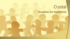  Presentation with doll paper - Slides enhanced with paper doll people holding hands background and a cream colored foreground