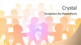  Presentation with doll paper - Presentation design featuring paper doll people holding hands background and a cream colored foreground