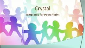  Presentation with doll paper - Amazing slides having paper doll people holding hands backdrop and a cream colored foreground