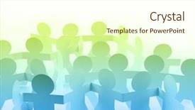  Presentation with doll paper - Cool new theme with paper doll people holding hands backdrop and a cream colored foreground