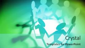  Presentation with doll paper - Cool new PPT layouts with paper doll people holding hands backdrop and a arctic colored foreground