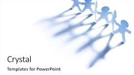  Presentation with paper line - Colorful PPT layouts enhanced with paper doll people holding hands backdrop and a white colored foreground