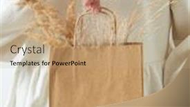  Presentation with eco paper - Presentation theme having paper-eco-friendly-bag background and a coral colored foreground