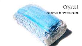  Presentation with face mask - Beautiful slide deck featuring paper-face-masks-package backdrop and a white colored foreground