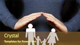  Presentation with family - Audience pleasing theme consisting of paper family on wooden table backdrop and a tawny brown colored foreground