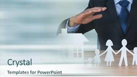  Presentation with digital car - Slide deck with paper figures as family background and a  colored foreground