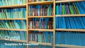  Presentation with clinic - PPT theme featuring paper files in the medical background and a ocean colored foreground