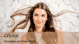  Presentation with beauty cosmetics - Slide deck with paper flowers beauty fashion haircare background and a coral colored foreground