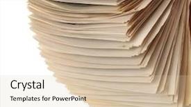  Presentation with newspapers - Beautiful PPT theme featuring paper fold - newspapers isolated on a white backdrop and a lemonade colored foreground