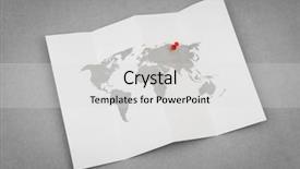  Presentation with pointer - Colorful slide deck enhanced with paper folded world map backdrop and a light gray colored foreground
