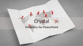  Presentation with pointer - Theme featuring paper folded world map background and a light gray colored foreground