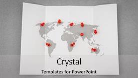  Presentation with pointer - Amazing presentation theme having paper folded world map backdrop and a light gray colored foreground