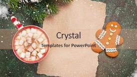  Presentation with snow tree - Theme with paper for christmas wishes coffee background and a  colored foreground