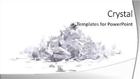  Presentation with destruction documents - Slides featuring documents destruction - paper garbage background and a white colored foreground