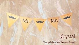  Presentation with wall - Cool new presentation theme with paper garland on grey textured backdrop and a lemonade colored foreground