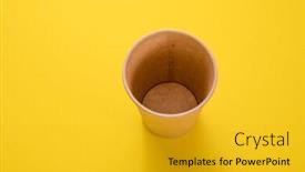  Presentation with yellow paper - Amazing presentation design having paper-glass-for-drinks-isolated backdrop and a gold colored foreground