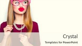  Presentation with funny - Amazing PPT theme having paper glasses and big red backdrop and a white colored foreground