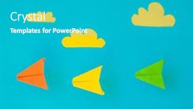  Presentation with clouds - Beautiful slides featuring paper-handmade-crafts-clouds backdrop and a teal colored foreground