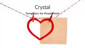  Presentation with hang - Audience pleasing slide set consisting of paper heart and empty sheet hang on cord isolated on white background backdrop and a white colored foreground