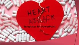  Presentation with medical heart - Amazing presentation design having paper-heart-and-medical-pills backdrop and a crimson colored foreground