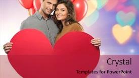  Presentation with happy birthday multicorored balloons - Cool new presentation theme with paper heart and red balloon backdrop and a  colored foreground