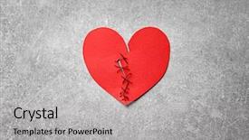  Presentation with cut - Slides with paper heart cut in half background and a light gray colored foreground