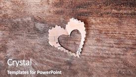  Presentation with music note - Amazing theme having paper heart with music notes backdrop and a coral colored foreground