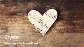  Presentation with music notes - Audience pleasing theme consisting of paper heart with music notes backdrop and a coral colored foreground
