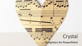  Presentation with music note - Theme consisting of paper heart with notes background and a  colored foreground