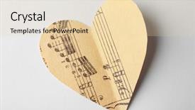  Presentation with music note - Theme consisting of paper heart with notes background and a  colored foreground