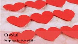  Presentation with hearts - Theme enhanced with paper hearts on paper background background and a coral colored foreground