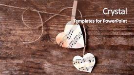 Presentation with music hearts - Colorful slide deck enhanced with paper hearts with music notes backdrop and a  colored foreground