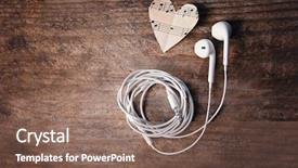  Presentation with music hearts - Presentation featuring paper hearts with music notes background and a  colored foreground