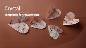  Presentation with music hearts - Slides having paper hearts with music notes background and a violet colored foreground