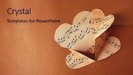  Presentation with music note - Slide deck consisting of paper hearts with music notes background and a red colored foreground
